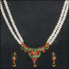 Two Lines Emeralds and Rubies Pearl Set (VJM-12) - Click here to View more details about this Product